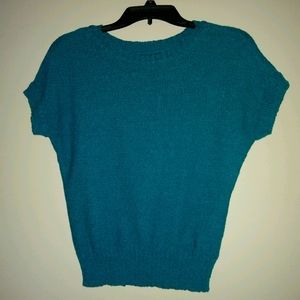 Blue Short-Sleeved Sweater